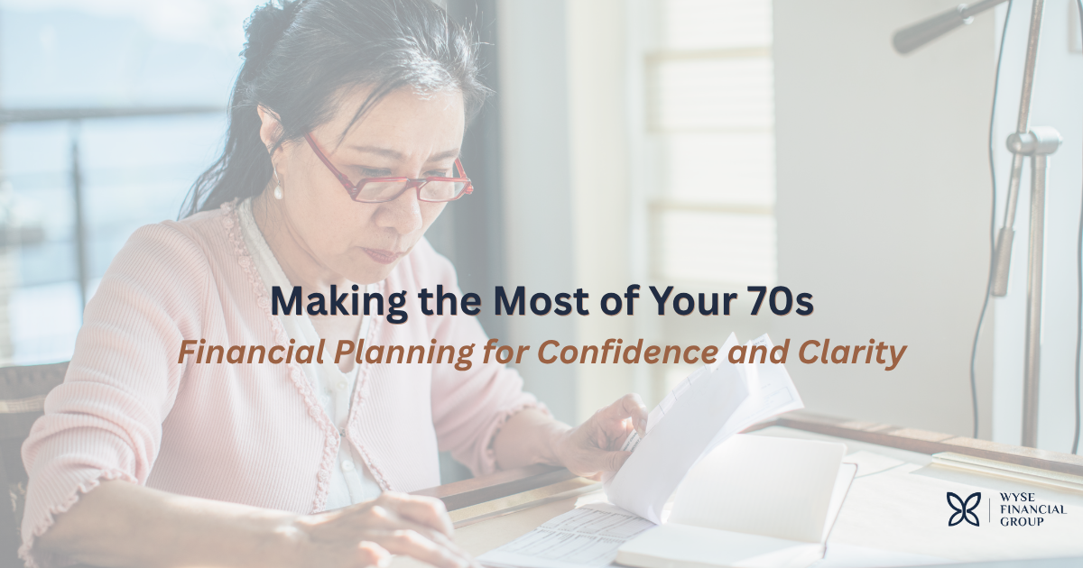 woman in her 70s working on her finances